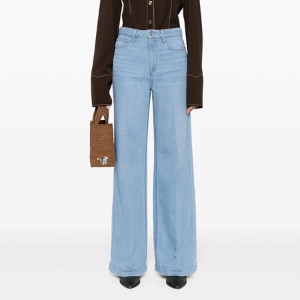 PAIGE Light Blue Wide Leg Jeans